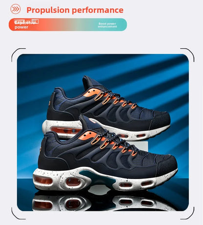 Men's air cushioned running shoes, marathon sports, breathable and lightweight, women's comfortable and non slip casual shoes
