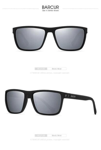BARCUR Design TR90 Sunglasses Men Polarized Light Weight Sports Sun Glasses Women Eyewear Accessory Oculos UVAB Protection