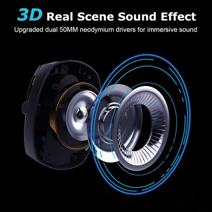 Cuffie da gaming con microfono rimovibile con cancellazione del rumore – Cuffie da gaming wireless a 3 modalità Bluetooth 5.3, 2.4G USB e cablate 3.5mm con driver da 50mm
