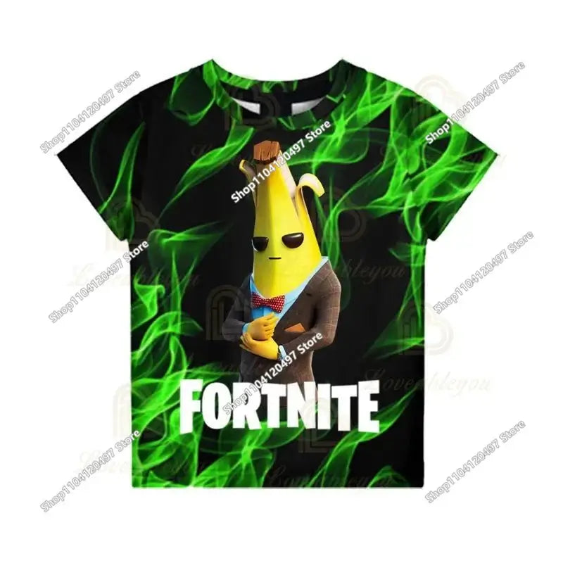 Anime Fortnite T-Shirts Girl Clothing T-Shirt Boys White Cartoon Tees Baby Summer Shirts Cute Printed Tops Costume