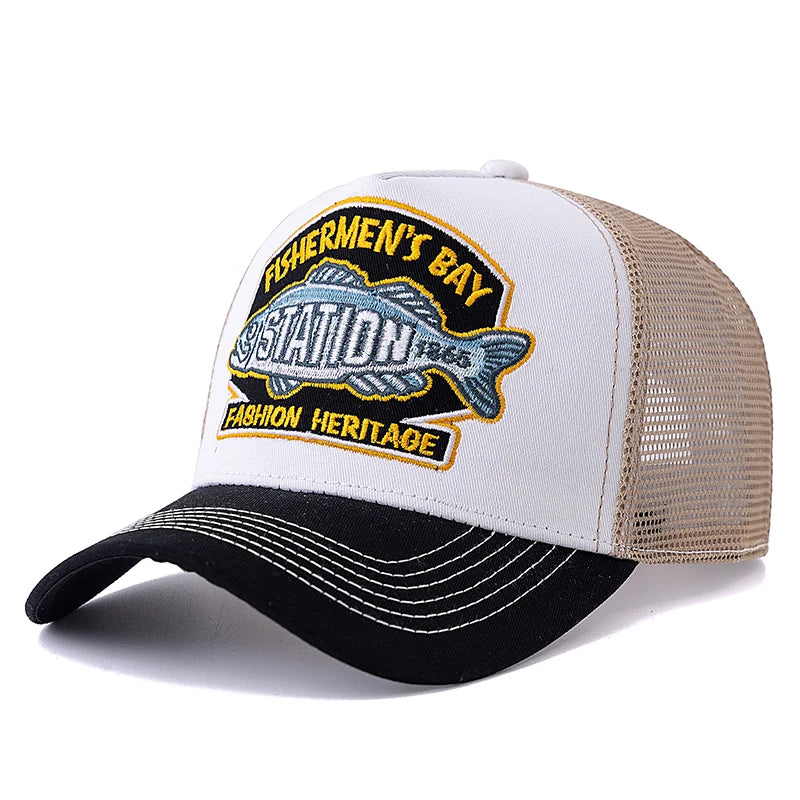 Unisex Summer Fishing Baseball Cap Breathable Mesh Trucker Hat Men Women Big Fish Fisherman Style Cap Fashion Outdoor Hat Cap
