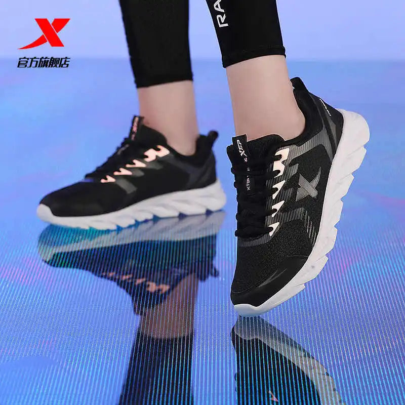 Pantofi de alergare Xtep, pantofi sport antiderapanti și moi pentru femei, cu parte superioară din piele, cu amortizare a șocurilor, adidași pentru femei 879318110073