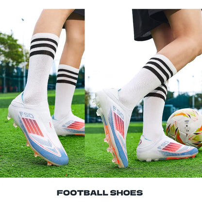 New Men's Football Boots Turf Comfortable Soccer Shoes Sport Fg Grass Cleats Futsal Non Slip Outdoor Adult Ultralight Non-Slip