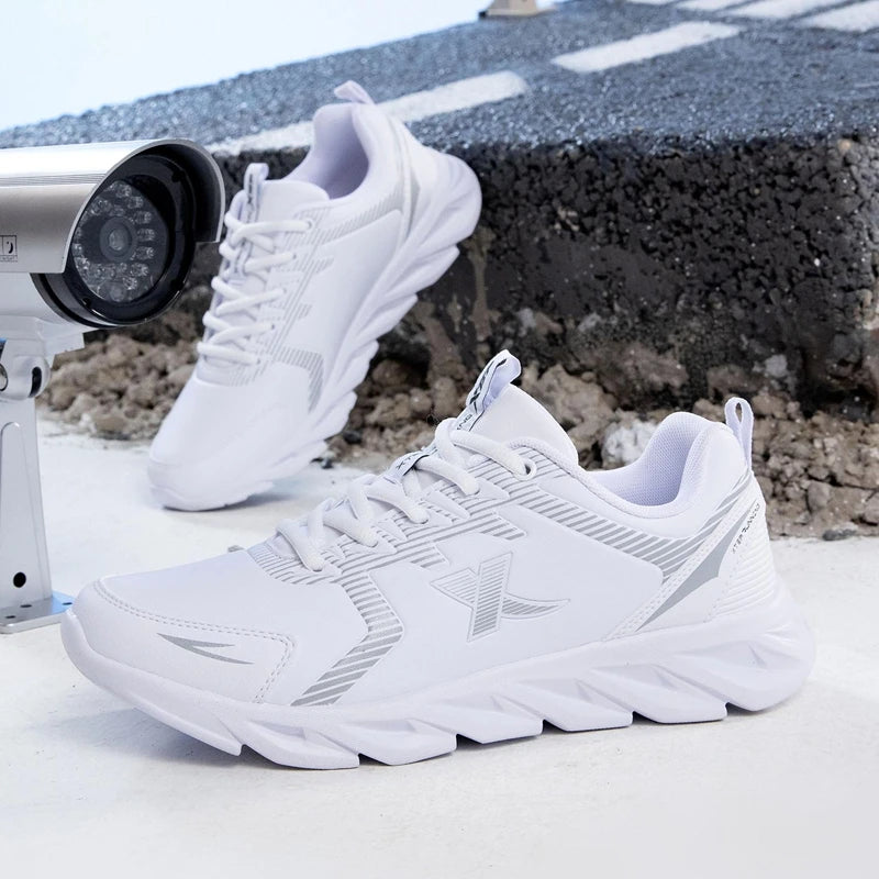 Pantofi de alergare Xtep, pantofi sport antiderapanti și moi pentru femei, cu parte superioară din piele, cu amortizare a șocurilor, adidași pentru femei 879318110073