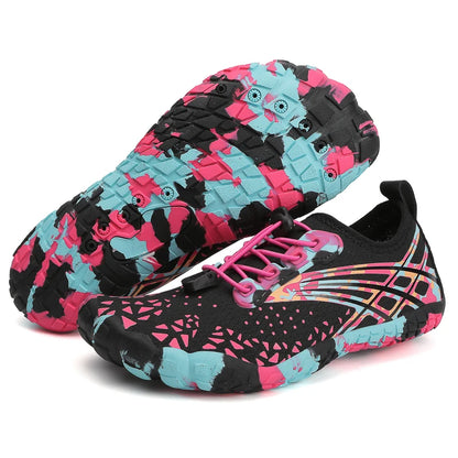 Qiuck Drying Aqua Shoes Women's Water Shoes Swimming Barefoot Five Fingers Aqua Shoes Colorful Beach Seaside Light Sneakers