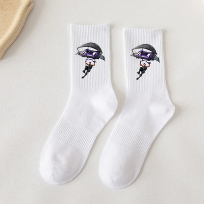 Fortnite Socks Cartoon Game Character Long Sock for Kids tudents in Spring and Autumn Solid Color Cotton Socks Birthday Gifts