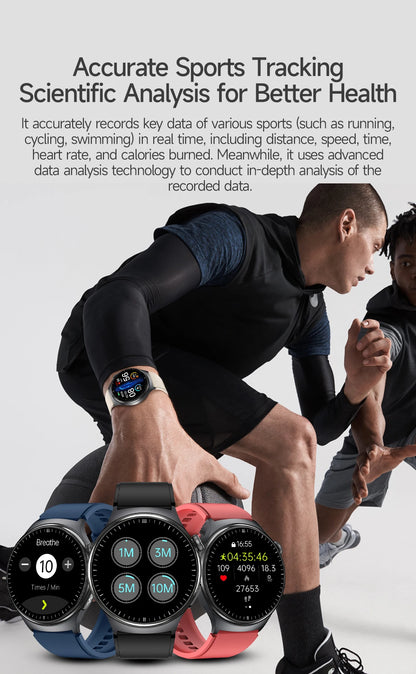 2026New AI-Diagnosis Care Smartwatch ECG+PPG Accurate Uric Acid Blood Pressure Body Fat Five organ Fitness Waterproof Smartwatch