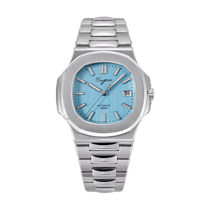 Orologio da uomo Sugess automatico meccanico da polso, movimento Miyota 9015, quadrante MOP, luminoso, impermeabile 5bar, bracciale di lusso S466