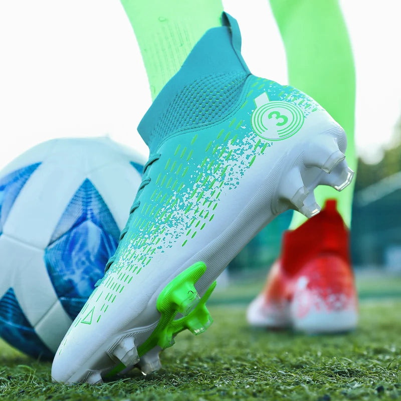 Talla 31-45 Zapatillas de fútbol para hombre, botas de fútbol para mujer, tacos de fútbol para niños, zapatillas de entrenamiento para adolescentes, calzado deportivo transpirable