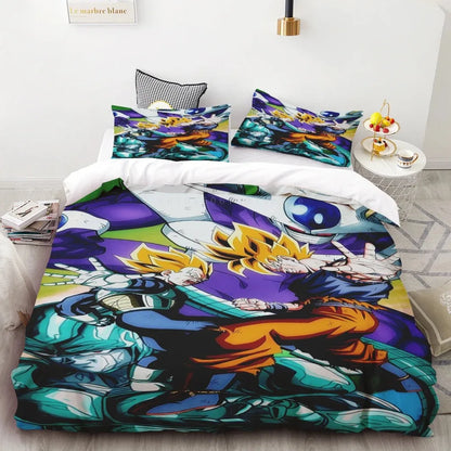 Комплект плик за завивка Goku Dragon Ball за тийнейджъри, спален комплект с калъф за юрган за деца и момчета, най-добри подаръци, декор за спалня Queen King