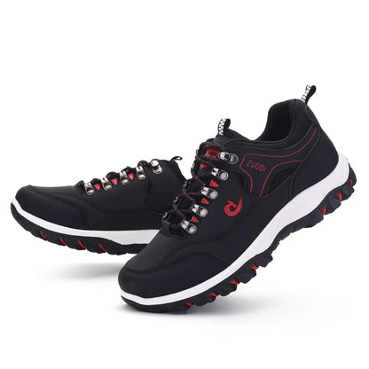 Sapatos casuais em pele para homem, ténis leves de caminhada para primavera, outono e inverno