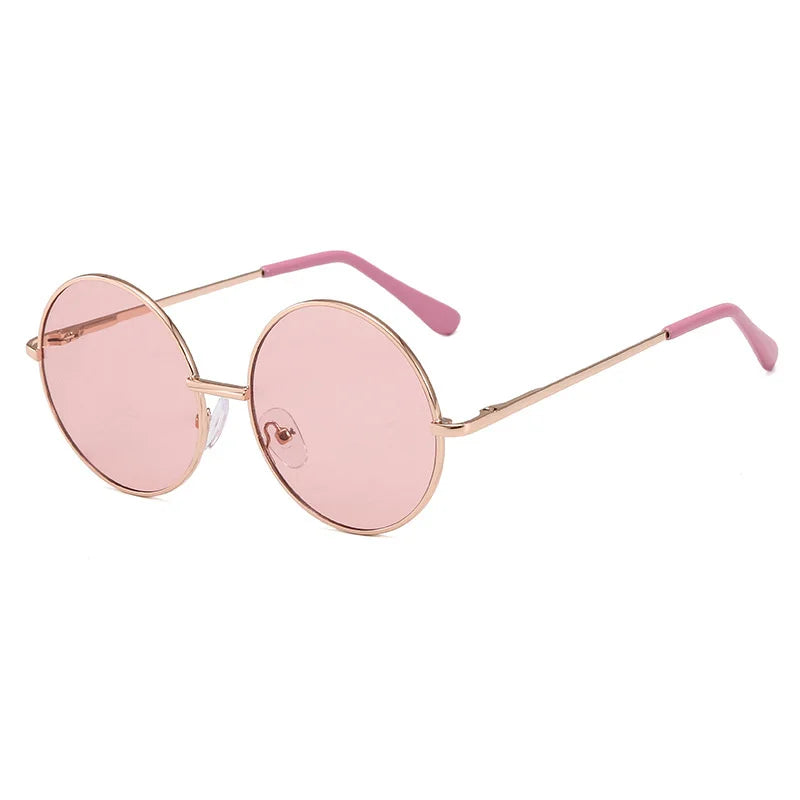 Children's sunglasses metal frame round sunglasses  simple anti ultraviolet tide children's glasses