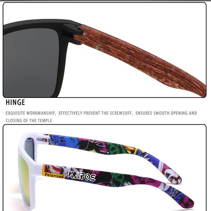 Karos Vintage Polarized Sunglasses Fashion Square Travel Driving Fishing Glasses Men Women Sports UV400 Eyewear Box YZ2024WB