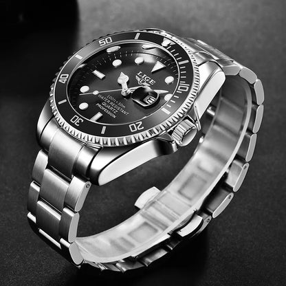 LIGE men’s watch – Quartz chronograph, water-resistant, casual yet professional style, a luxury fashion accessory from a leading brand.