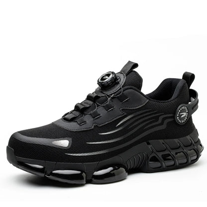 Baskets de travail à boucle rotative, chaussures de sécurité de protection, Anti-perforation, Anti-écrasement, bout en acier, bottes de travail pour hommes