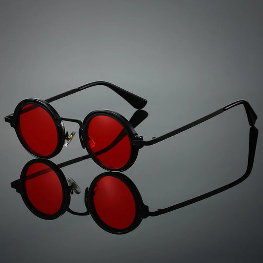 New Retro Small Round Frame Sunglasses for Men's Personalized Steampunk Outdoor Driving Sunglasses Street Photography