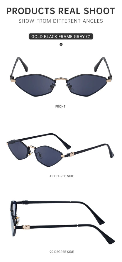Small Frame Hexagon Punk Sunglasses Women 2026 Luxury Brand Polygon Sun Glasses For Ladies Classic Shades Cat Eye Eyewear