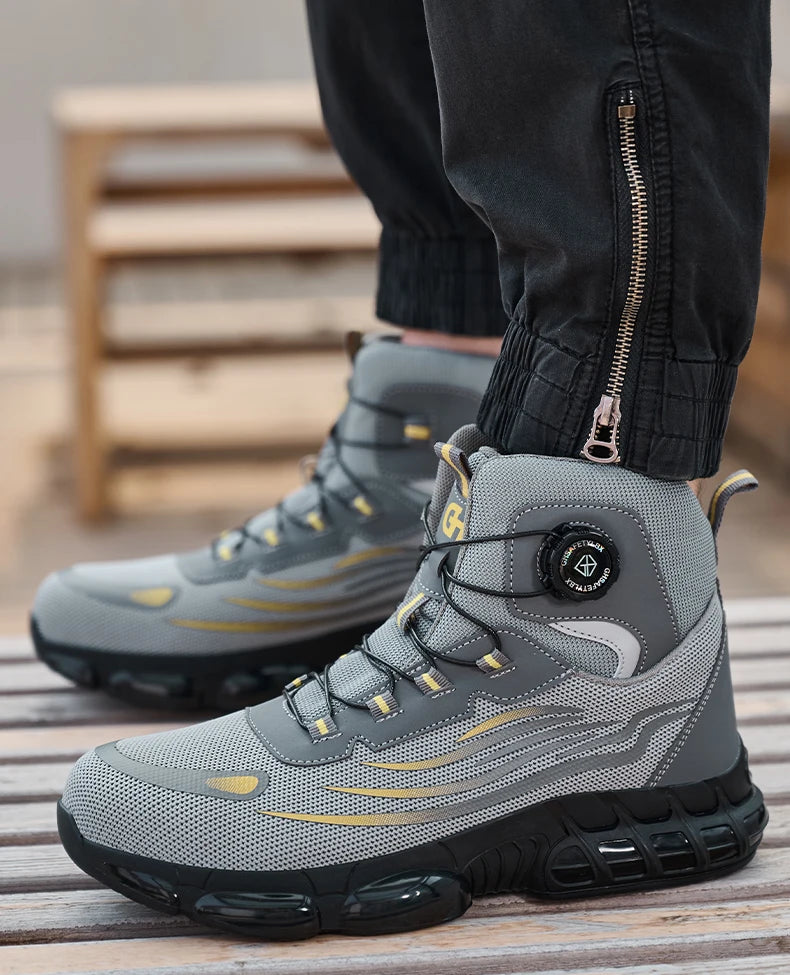 Taille 47 48 bottes de sécurité de travail hommes haut anti-crevaison sécurité bout en acier chaussures de travail Protection hommes chaussures de sécurité chaussures