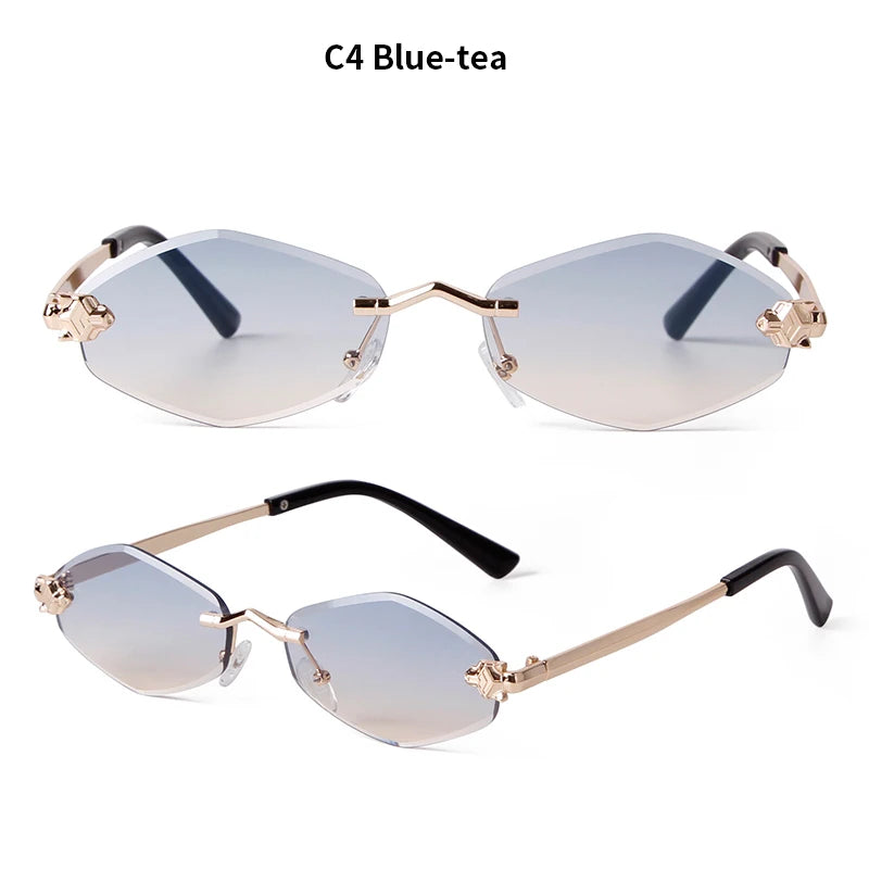 SORVINO 2024 Women Luxury Brand Designer Sunglasses New Polygonal Small Rimless Rhombus Sun Glasses Female Retro Eyewear