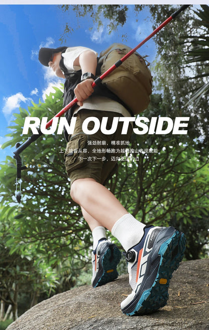 Spring & Summer Men's Running Shoes Outdoor Hiking, Wear-Resistant Trail Shoes with BOA Closure, Breathable Sports & Casual Style