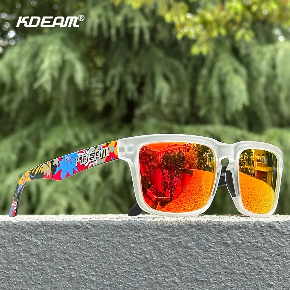 KDEAM Unisex Square Sunglasses Polarized Flash With Stylish Mirrored Pink Sun Glasses New Colors KD332
