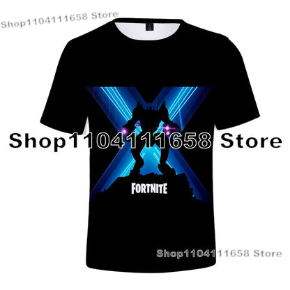 T-shirt de verão Raven Ultima Knight F-Fortnite, t-shirt masculina com estampado 3D Banana Peely, tops de jogo Battle Royale, presentes de aniversário