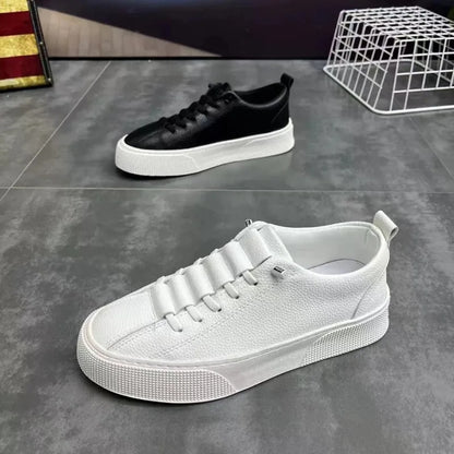 Zapatillas deportivas para hombre, calzado informal, zapatos planos para hombre, zapatillas ligeras de cuero sintético (PU), calzado transpirable, zapatillas deportivas blancas para hombre
