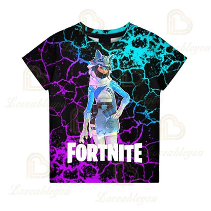 Fortnite Victory Royale Ninja Fashion 3D-T-Shirts, Sommer-Kurzarm, Kinderkleidung, Cartoon-Print, Babykleidung, Kinder-T-Shirt