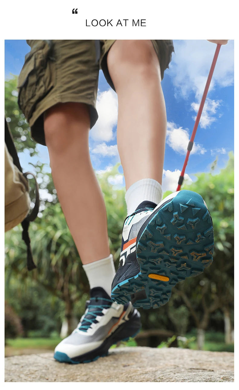 Spring & Summer Men's Running Shoes Outdoor Hiking, Wear-Resistant Trail Shoes with BOA Closure, Breathable Sports & Casual Style