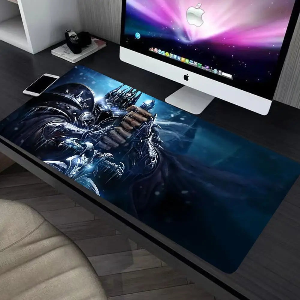 World of Warcraft Anime XXL gaming-musemåtte-skrivebordsunderlag med låst kant, tastatur- og musemåtte til kontor, gamer-computertilbehør HYBXXC
