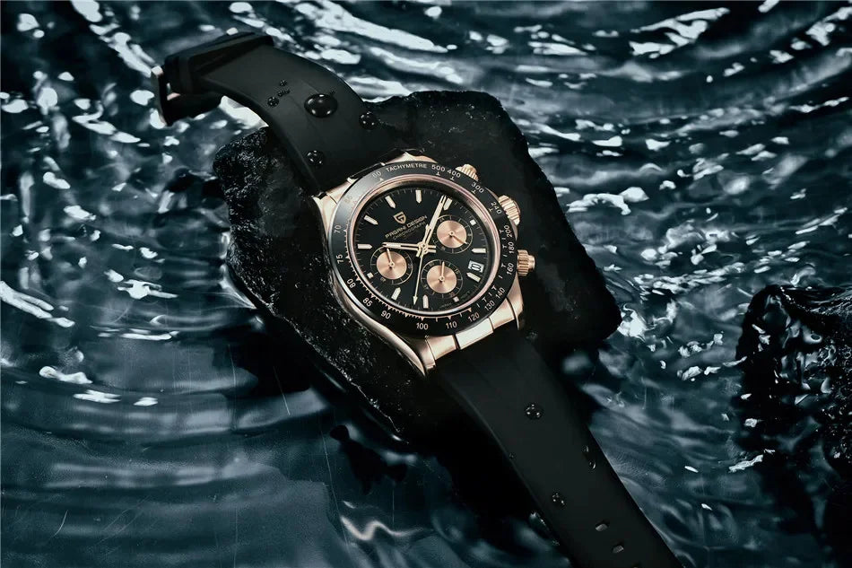Nuevo original PAGANI DESIGN PD-1664 reloj de pulsera de lujo para hombre con movimiento de cuarzo japonés VK63, cristal de zafiro, cronógrafo impermeable dorado