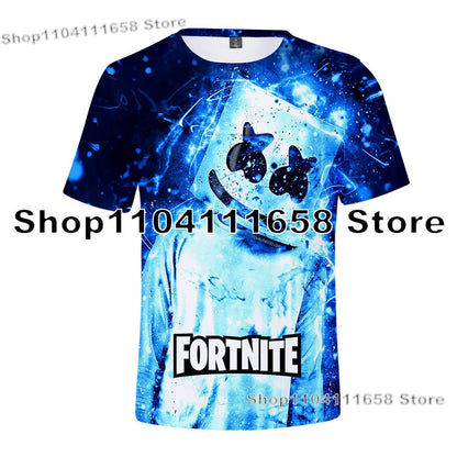 T-shirt de verão Raven Ultima Knight F-Fortnite, t-shirt masculina com estampado 3D Banana Peely, tops de jogo Battle Royale, presentes de aniversário