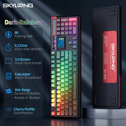 Teclado Mecânico Sem Fios SKYLOONG GK104 Pro 100% Personalizado com Switch Hot-Swap de Baixo Ruído para PC Gaming e Acessórios de Escritório