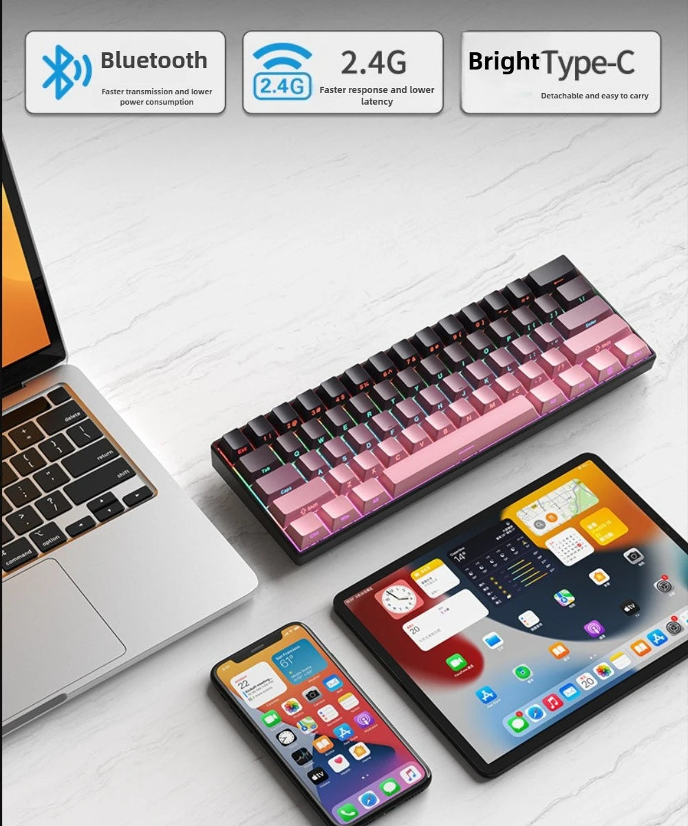 Keyboard Bluetooth Wireless Mechanical keyboards rgb Gamer teclado para tablet mecanico 60% ipad Backlit Mini usb key board