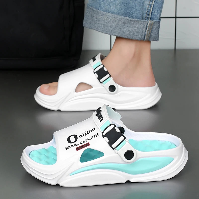 Pantoufles de Massage d'été pour hommes, sandales d'extérieur, plage, diapositives d'intérieur confortables, sabots d'eau, chaussures décontractées, pantoufles de maison pour hommes et femmes