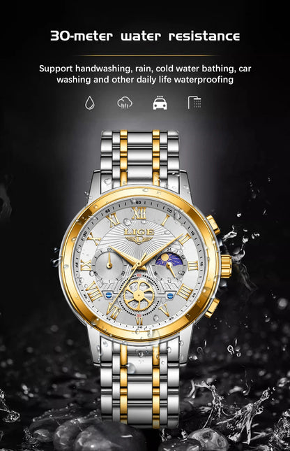 2024 LIGE Top Luxury Women Watch Creative Steel Women's Bracelet Wrist Watches Ladies Fashion Waterproof Female Relogio Feminino