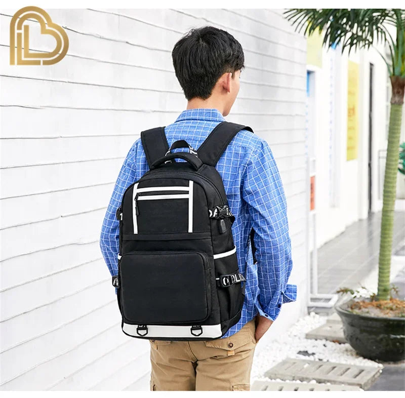 Ultima Knight F-Fortnited Battle Royale Backpack with USB Charging Anime Figures Study Stationery Compartment for Students