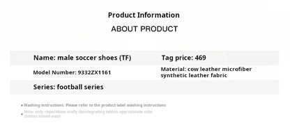Kelme Men Training Tf Broken Nails Soccer Shoes Artificial Grass Anti-slippery Youth Football Shoes Calfskin Competition Shoes