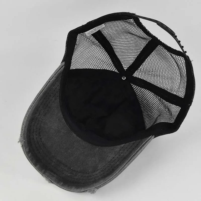 Summer Yellowstone Dutton Ranch Hat Cross Ponytail Baseball Cap Distressed Outdoor Embroidery Sunscreen Hat Solid Color Cap