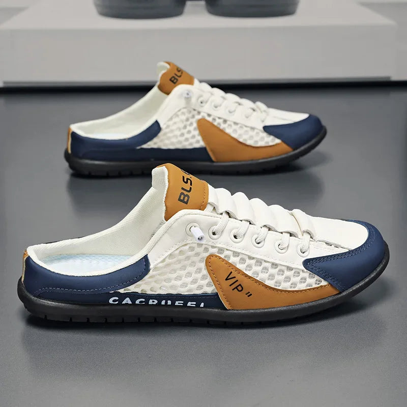 Chaussons mi-ouverts à semelle souple pour hommes, chaussures décontractées tendance d'été, baskets à semelle souple, Zapatos De Hombre, grande taille 48