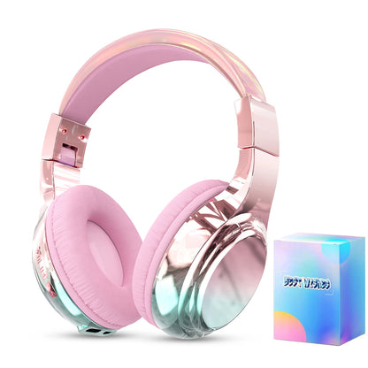Gradient Kids Bluetooth Headphones Over Ear Girls Wireless Headphones With Mic Foldable Lightweight Headset For School Travel