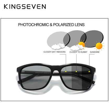 KINGSEVEN Brand Aluminum Frame Sunglasses Men Polarized Mirror  Photochromic  Sun glasses Women's Glasses Accessories Outdoors