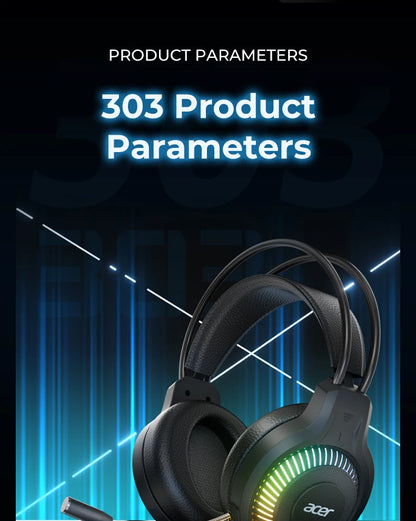 Auriculares Gaming com Fio RGB e Microfone – Headset Gaming com Som Surround de Baixa Latência, Iluminação RGB Elegante, Isolamento de Ruído e Ajuste Confortável