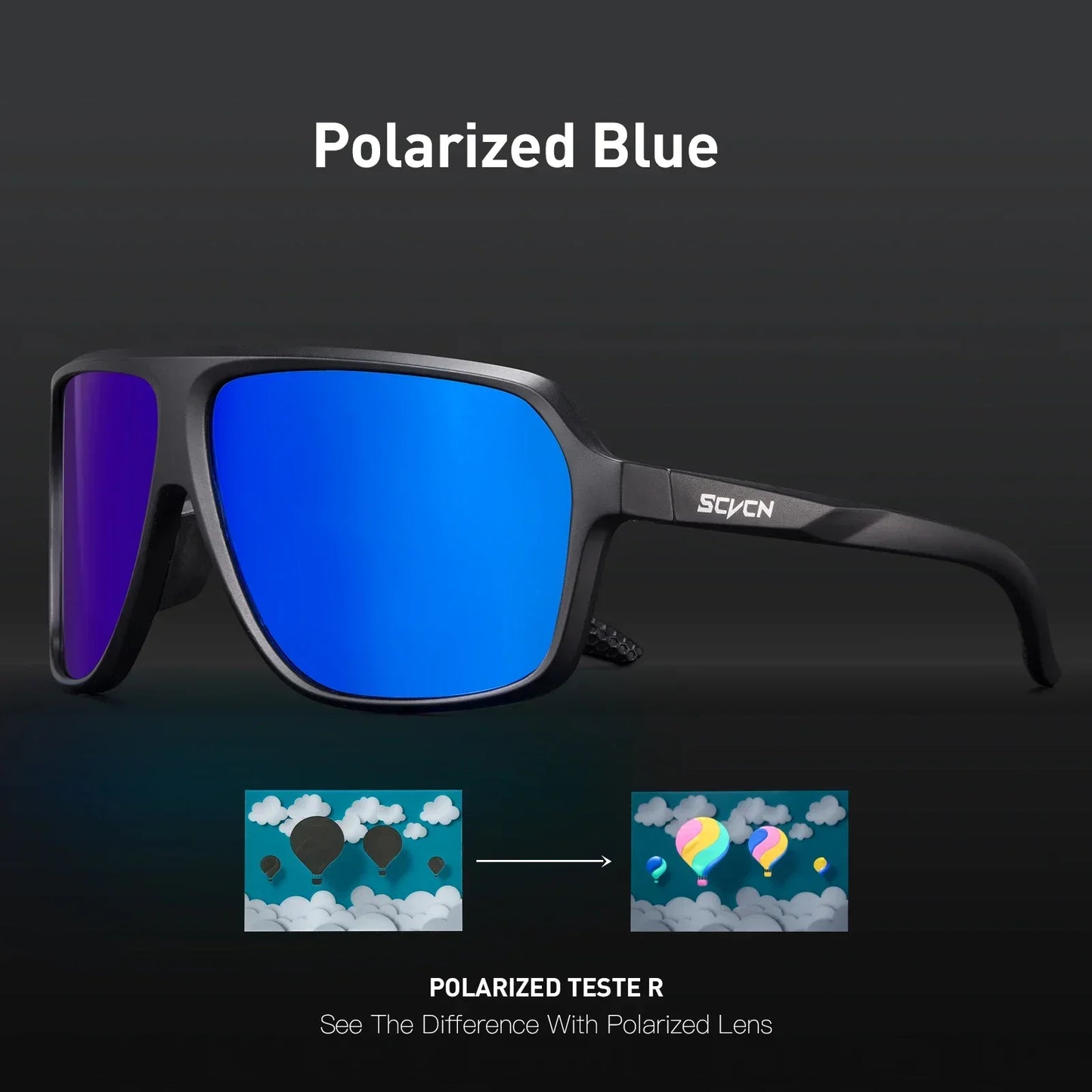 Scvcn Polarized Fishing Sunglasses Outdoor Sport Entertainment Glasses Outdoor Cycling Road Bike UV400 Protective Frame Glasses