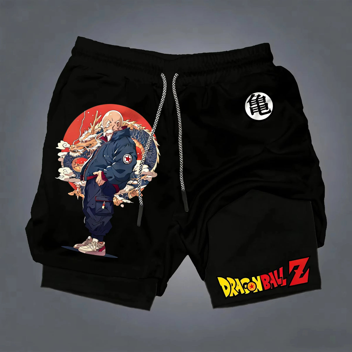 Fashion Dragon Anime GOKU Peripheral Printed Double Layer Shorts Latest Spring and Summer Sports Men's Loose Breathable Pants