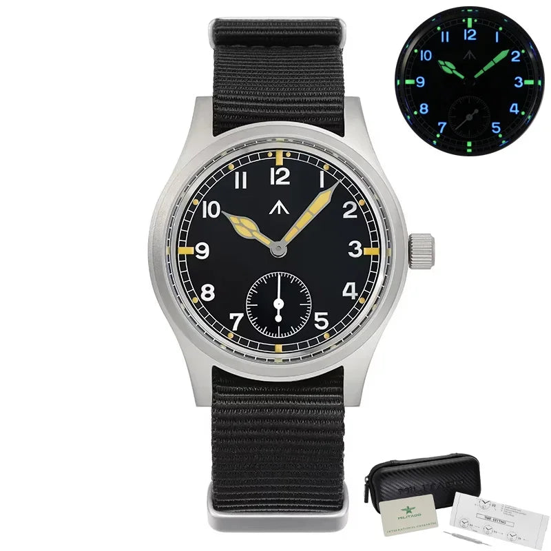 Militado D12 Quartz Watch Men VD78 Movement Domed Sapphire Crystal V2 Clear AR Coating Wristwatch 10Bar Water Resistance Watch