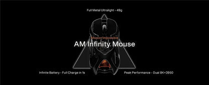 Angry Miao Infinity Gaming Wireless Mouse Metal Ultralight Hollow Hot-Swappable PAW3950 Dual 8K Wired Tri-Mode
