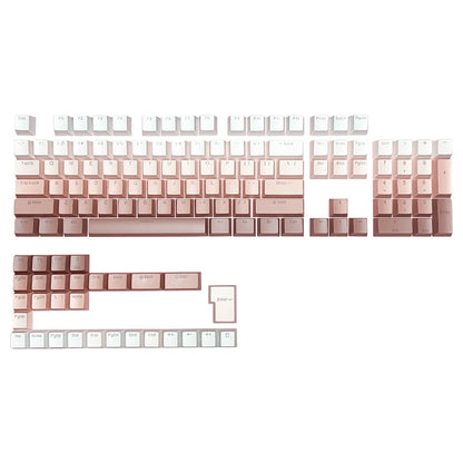 Teclas gamer RGB con retroiluminación degradada para teclado mecánico con interruptores MX, perfil OEM, PBT, blanco y azul, distribución ISO, teclas DIY