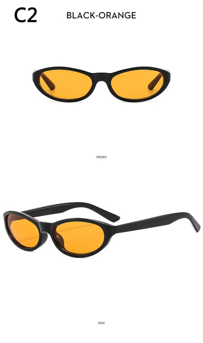 BOYSEEN Men's Hip Hop Style Sunglasses Narrow Frame Orange Eyewear UV400 Travel Beach Sunglasses U400