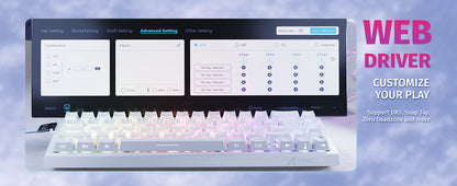 ATTACK SHARK X68 HE Teclado gaming mecânico Rapid Trigger 60% com fios, atuação ajustável, interruptores magnéticos Hall Effect, 8KH